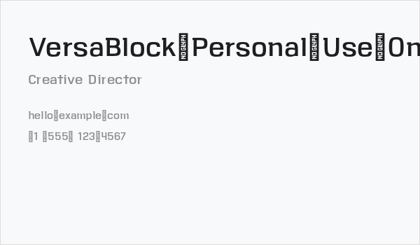 VersaBlock-Personal-Use-Only-Regular Business Card