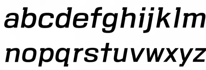 VersaBlock Regular Oblique Schriftart Kleinbuchstaben
