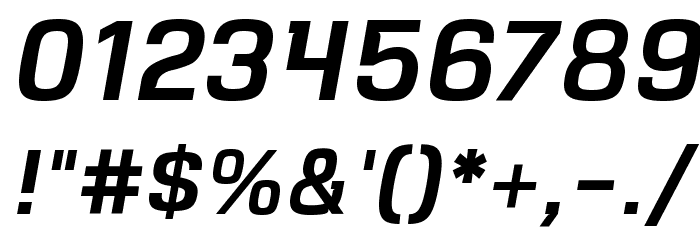 VersaBlock Semibold Oblique Font OTHER CHARS