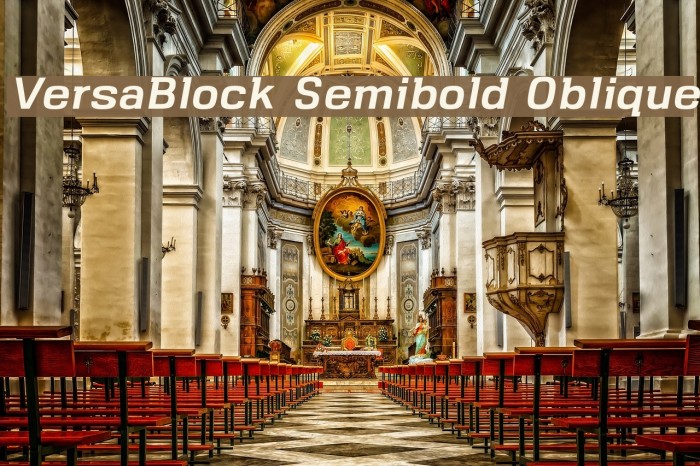 VersaBlock Semibold Oblique Font examples