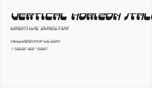 Vertical Horizon Italic Business Card
