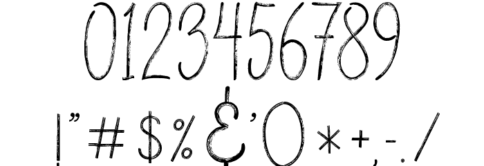 VerticalBrushyFree Font OTHER CHARS