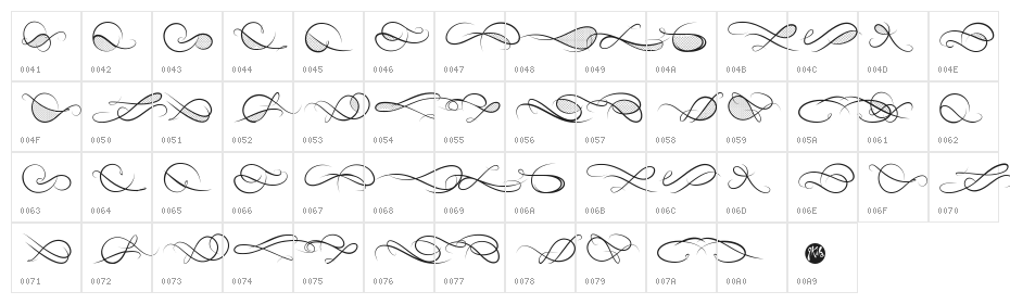 Vertige Character Map
