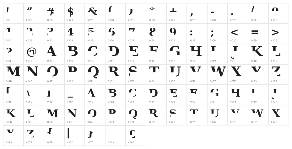 Veru Serif Character Map