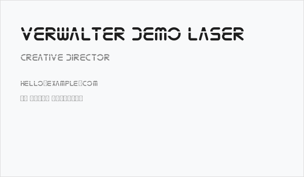 Verwalter Demo Laser Business Card