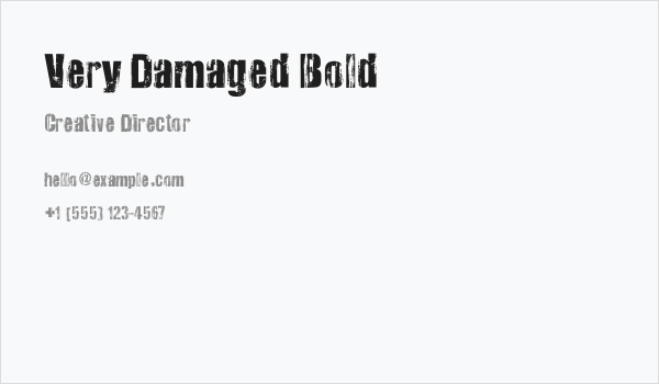 Very Damaged Bold Business Card