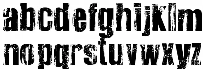 Very Damaged Bold Font LOWERCASE