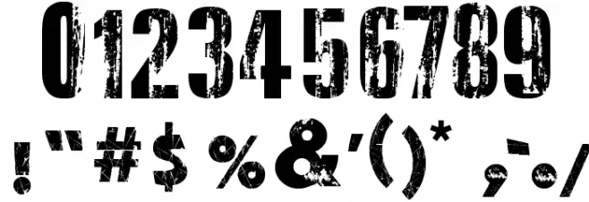 Very Damaged UL Font OTHER CHARS