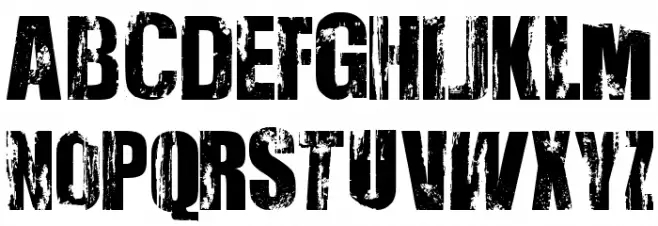 Very Damaged Font LOWERCASE