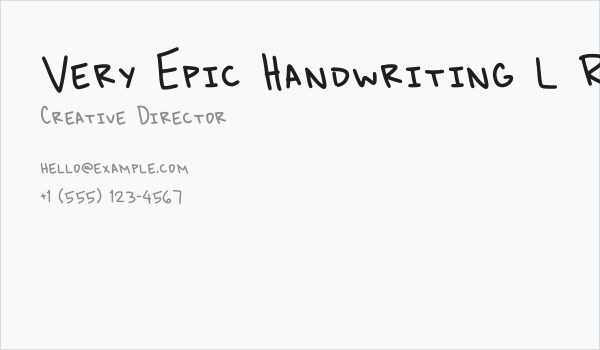 Very Epic Handwriting L Regular Business Card