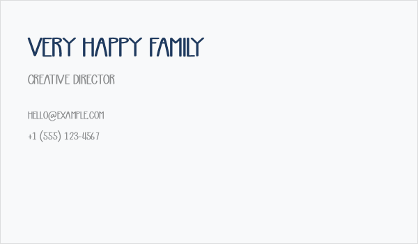 Very Happy Family Business Card