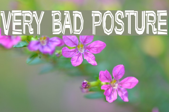Very bad posture Font examples