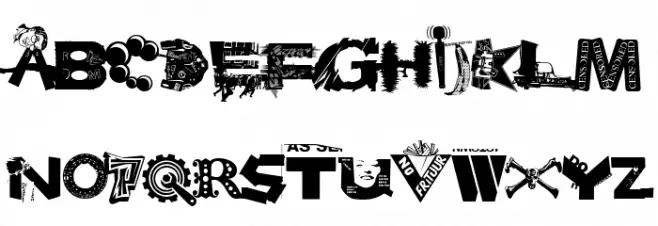 Very very punk font フォント 大文字