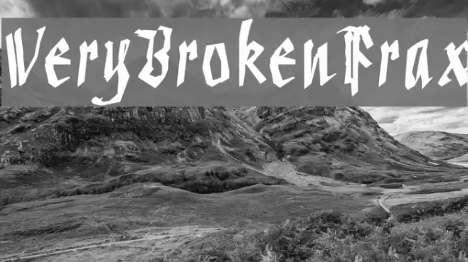 VeryBrokenFrax Font examples