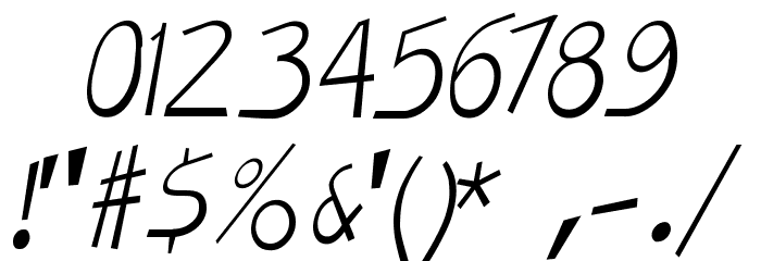 VeryOblique Font OTHER CHARS