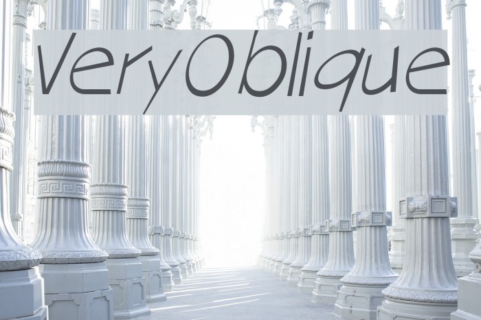 VeryOblique Font examples