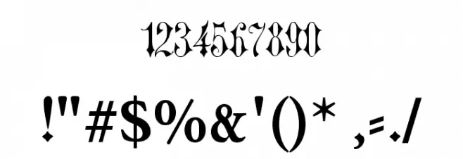 VerzierteFavorite Font OTHER CHARS