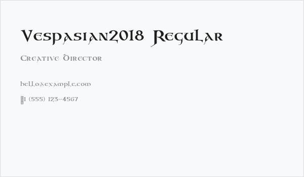 Vespasian2018 Regular Business Card