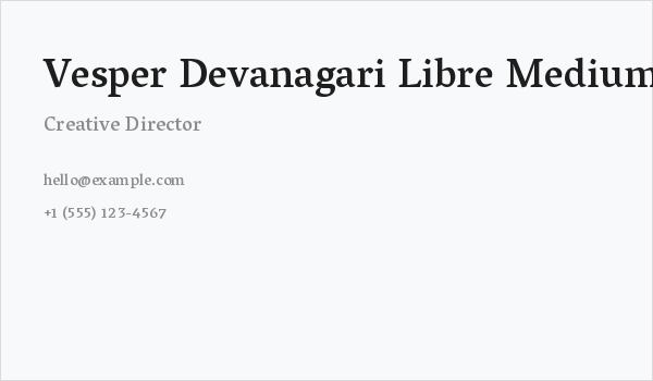 Vesper Devanagari Libre Medium Business Card