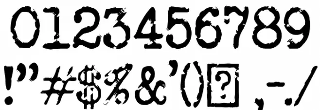 Veteran Typewriter Font OTHER CHARS