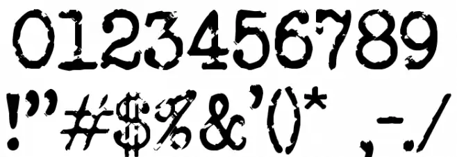 Veteran Typewriter Font OTHER CHARS