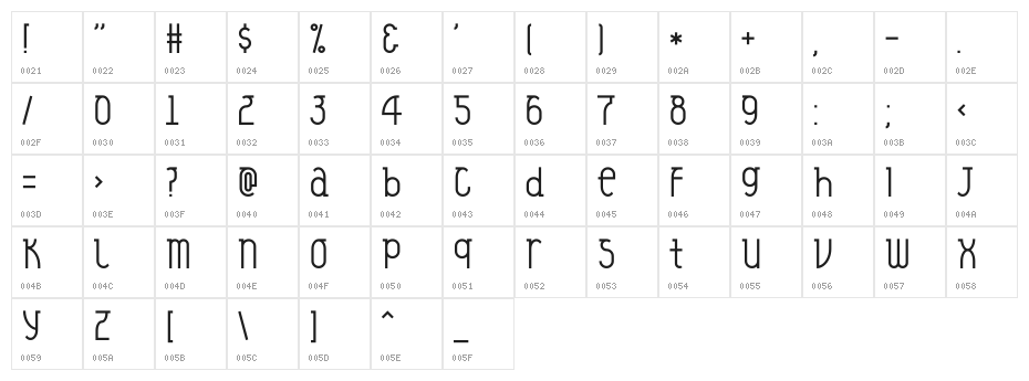 Veysel Character Map