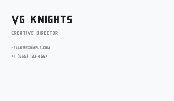 VG KNIGHTS Business Card