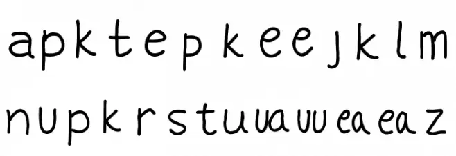VHARI HINGLISH Caratteri MINUSCOLO