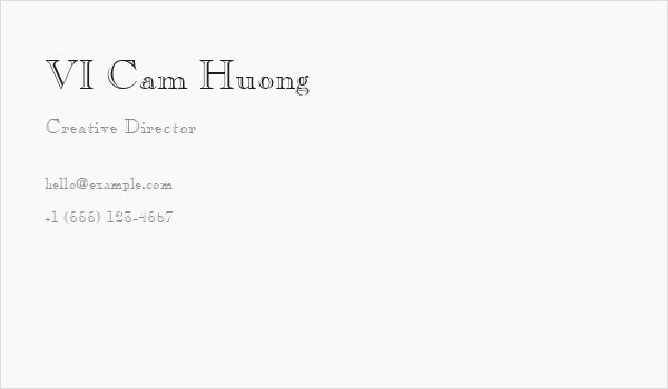 VI Cam Huong Business Card