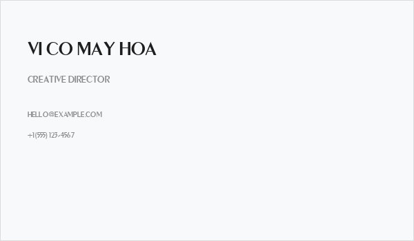 VI Co May Hoa Business Card