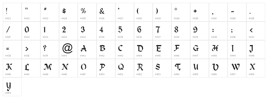 VI Hoàng Sa H Character Map