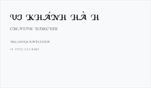 VI Khánh Hà H Business Card