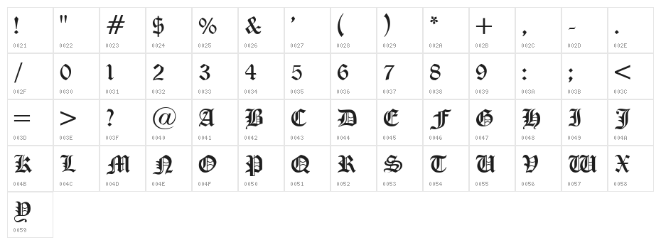 VI Lê Sa H Character Map