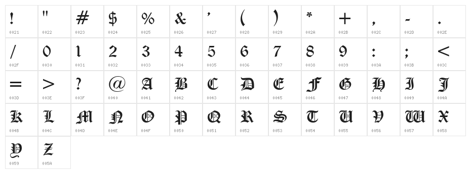 VI Lê Sa Character Map