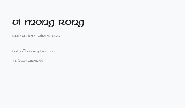 VI Mong Rong Business Card