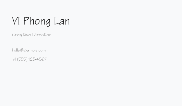 VI Phong Lan Business Card