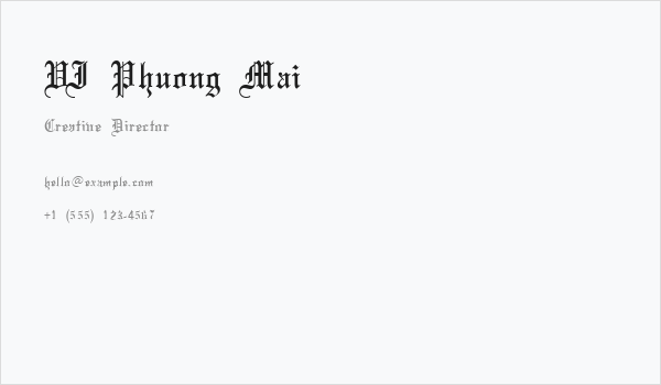 VI Phuong Mai Business Card