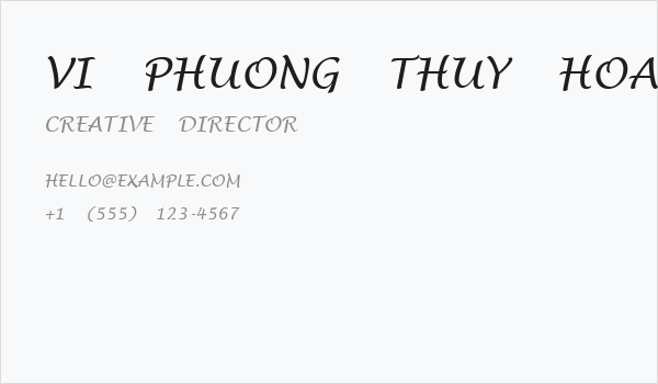 VI Phuong Thuy Hoa Business Card
