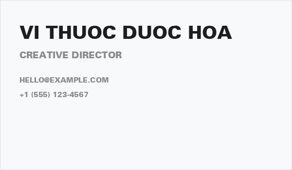VI Thuoc Duoc Hoa Business Card