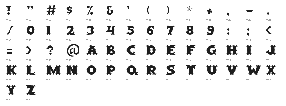 VI Tuu Quán H Character Map