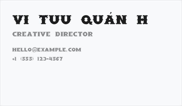 VI Tuu Quán H Business Card