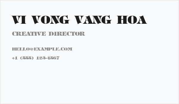 VI Vong Vang Hoa Business Card