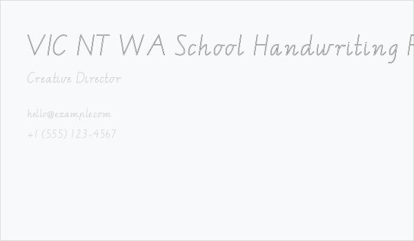 VIC NT WA School Handwriting Font Business Card