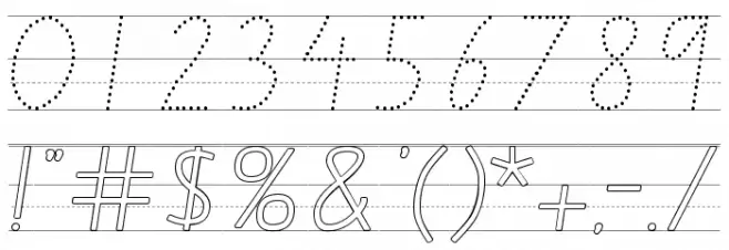 VIC WA NT Handwriting Guide Font OTHER CHARS