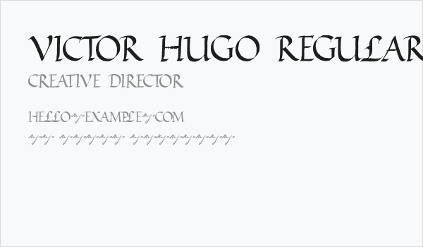 VICTOR HUGO Regular Business Card