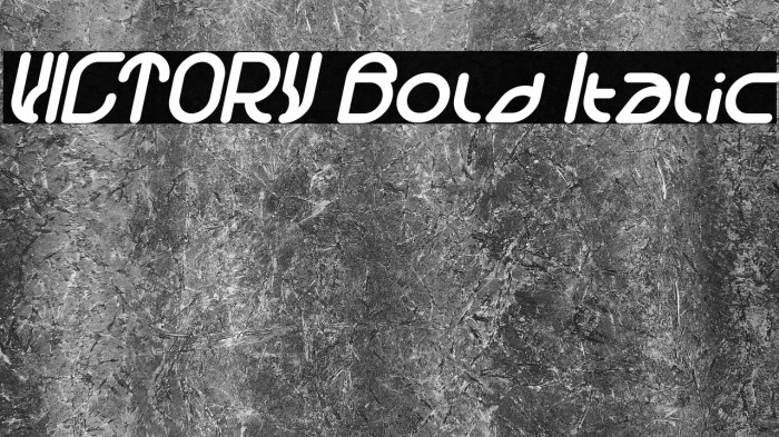 VICTORY Bold Italic Example 1