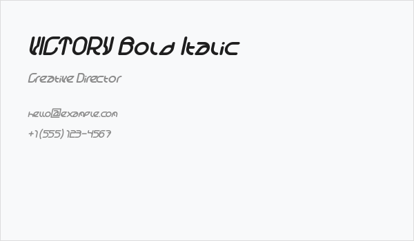 VICTORY Bold Italic Business Card