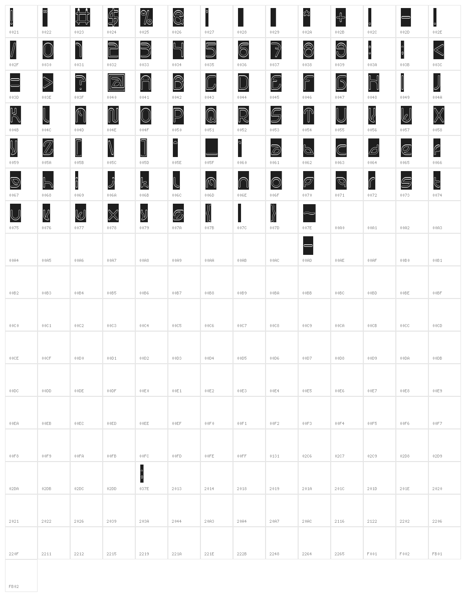 VICTORY-Hollow-Inverse Character Map