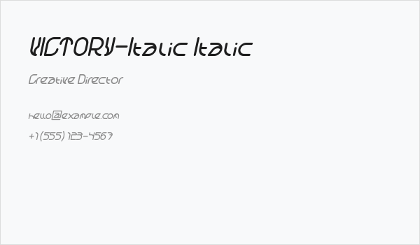 VICTORY-Italic Italic Business Card