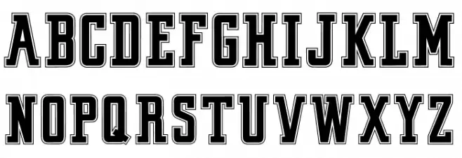 VINTAGE COLLEGE DEPT_DEMO_outli フォント 大文字